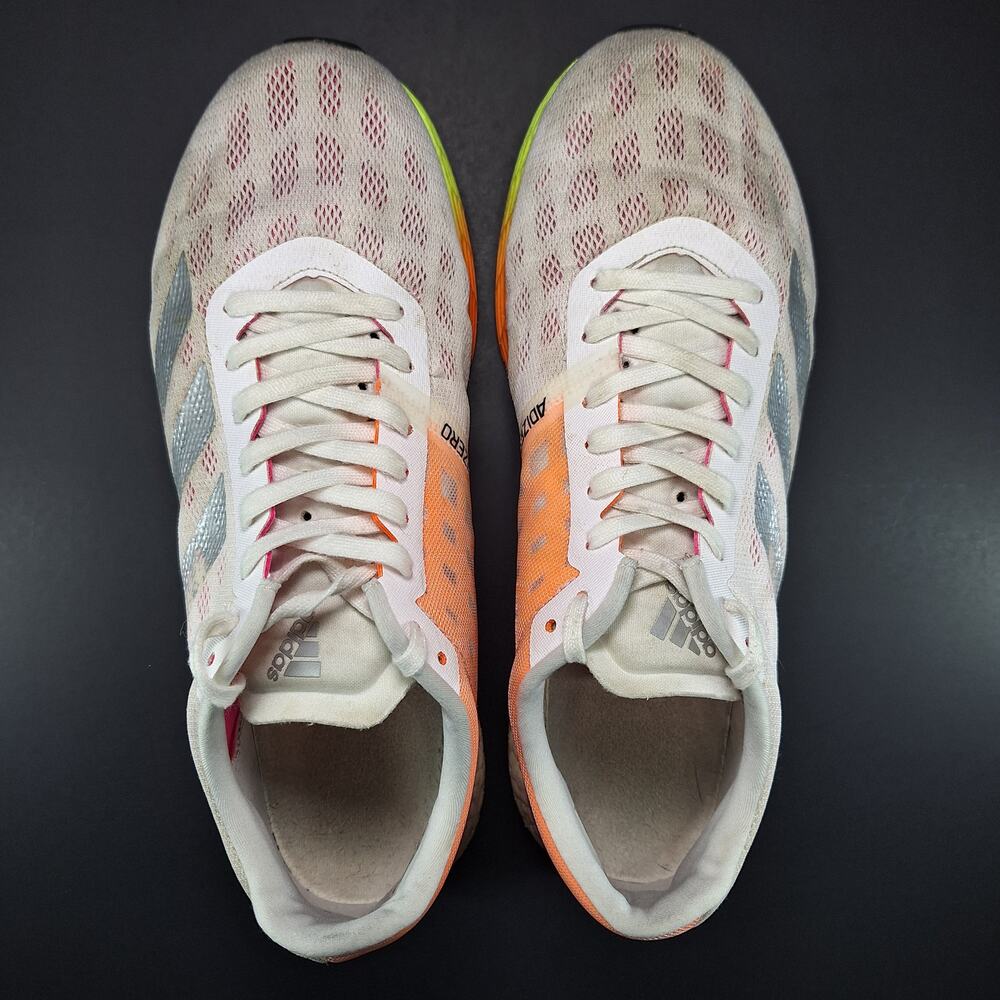 Adidas Adizero Boston 9 Womens 10 White Screaming Pink H68744 Running Shoes - Picture 10 of 14